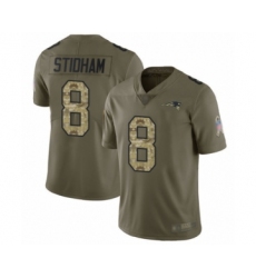 Youth New England Patriots #8 Jarrett Stidham Limited Olive Camo 2017 Salute to Service Football Jersey