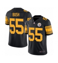 Men's Pittsburgh Steelers #55 Devin Bush Limited Black Rush Vapor Untouchable Football Jersey