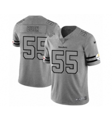Men's Pittsburgh Steelers #55 Devin Bush Limited Gray Team Logo Gridiron Football Jersey