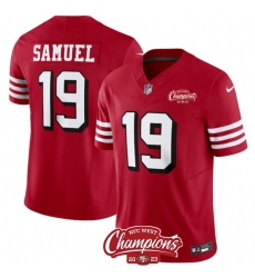 Men's San Francisco 49ers #19 Deebo Samuel Red 2023 F.U.S.E. NFC West Champions Alternate Football Stitched Jersey