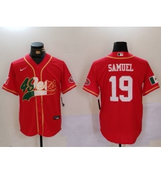 Men's San Francisco 49ers#19 Deebo Samuel Red With Cool Base Stitched Baseball Jerseys