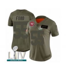 Women's San Francisco 49ers #55 Dee Ford Limited Olive 2019 Salute to Service Super Bowl LIV Bound Football Jersey