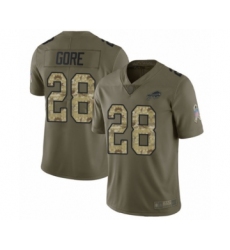 Men's Buffalo Bills #28 Frank Gore Limited Olive Camo 2017 Salute to Service Football Jersey