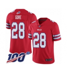 Men's Buffalo Bills #28 Frank Gore Limited Red Rush Vapor Untouchable 100th Season Football Jersey
