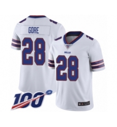 Men's Buffalo Bills #28 Frank Gore White Vapor Untouchable Limited Player 100th Season Football Jersey