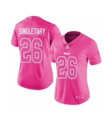 Women's Buffalo Bills #26 Devin Singletary Limited Pink Rush Fashion Football Jersey