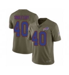 Youth Buffalo Bills #40 Devin Singletary Limited Olive 2017 Salute to Service Football Jersey