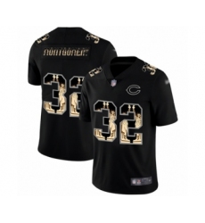 Men's Chicago Bears #32 David Montgomery Limited Black Statue of Liberty Football Jersey