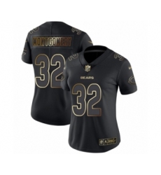 Women's Chicago Bears #32 David Montgomery Black Gold Vapor Untouchable Limited Football Jersey