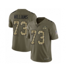 Men's Cincinnati Bengals #73 Jonah Williams Limited Olive Camo 2017 Salute to Service Football Jersey