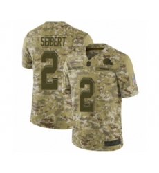 Men's Cleveland Browns #2 Austin Seibert Limited Camo 2018 Salute to Service Football Jersey