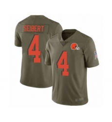 Men's Cleveland Browns #4 Austin Seibert Limited Olive 2017 Salute to Service Football Jersey
