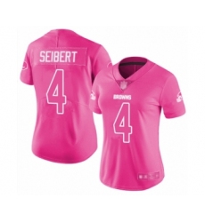 Women's Cleveland Browns #4 Austin Seibert Limited Pink Rush Fashion Football Jersey