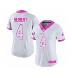Women's Cleveland Browns #4 Austin Seibert Limited White Pink Rush Fashion Football Jersey