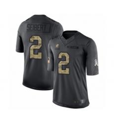 Youth Cleveland Browns #2 Austin Seibert Limited Black 2016 Salute to Service Football Jersey