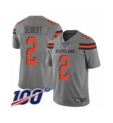 Youth Cleveland Browns #2 Austin Seibert Limited Gray Inverted Legend 100th Season Football Jersey