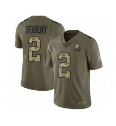 Youth Cleveland Browns #2 Austin Seibert Limited Oliv Camo 2017 Salute to Service Football Jersey