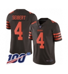 Youth Cleveland Browns #4 Austin Seibert Limited Brown Rush Vapor Untouchable 100th Season Football Jersey
