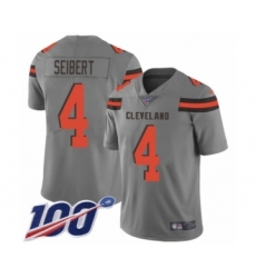 Youth Cleveland Browns #4 Austin Seibert Limited Gray Inverted Legend 100th Season Football Jersey