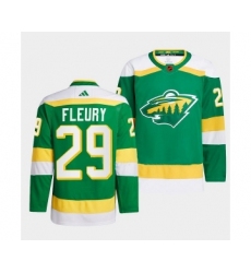 Men's Minnesota Wild #29 Marc-Andre Fleury Green 2022-23 Reverse Retro Stitched Jersey