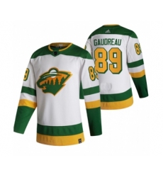 Men's Minnesota Wild #89 Frederick Gaudreau White Stitched Jersey