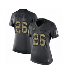 Women's Green Bay Packers #26 Darnell Savage Jr. Limited Black 2016 Salute to Service Football Jersey
