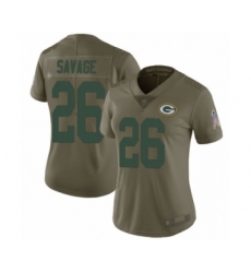 Women's Green Bay Packers #26 Darnell Savage Jr. Limited Olive 2017 Salute to Service Football Jerseys