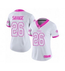 Women's Green Bay Packers #26 Darnell Savage Jr. Limited White Pink Rush Fashion Football Jerseys