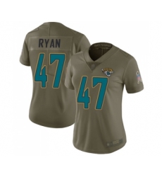 Women's Jacksonville Jaguars #47 Jake Ryan Limited Olive 2017 Salute to Service Football Jersey