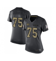 Women's Jacksonville Jaguars #75 Cedric Ogbuehi Limited Black 2016 Salute to Service Football Jersey