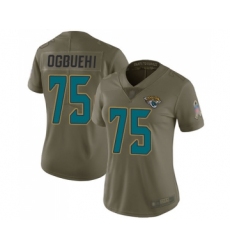 Women's Jacksonville Jaguars #75 Cedric Ogbuehi Limited Olive 2017 Salute to Service Football Jersey