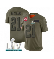 Men's Kansas City Chiefs #21 Bashaud Breeland Limited Olive 2019 Salute to Service Super Bowl LIV Bound Football Jersey