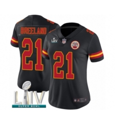 Women's Kansas City Chiefs #21 Bashaud Breeland Limited Black Rush Vapor Untouchable Super Bowl LIV Bound Football Jersey