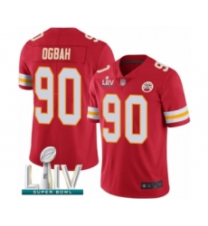 Men's Kansas City Chiefs #90 Emmanuel Ogbah Red Team Color Vapor Untouchable Limited Player Super Bowl LIV Bound Football Jersey