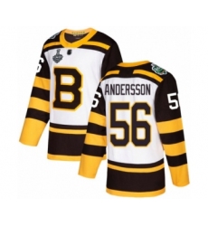 Youth Boston Bruins #56 Axel Andersson Authentic White Winter Classic 2019 Stanley Cup Final Bound Hockey Jersey