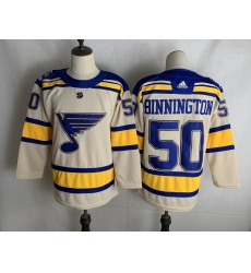 Men's St. Louis Blues #50 Jordan Binnington Cream 2022 Winter Classic Authentic Player Jersey