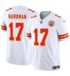 Men’s Kansas City Chiefs #17 Mecole Hardman White 2024 F.U.S.E. Vapor Untouchable Limited Stitched Football Jersey