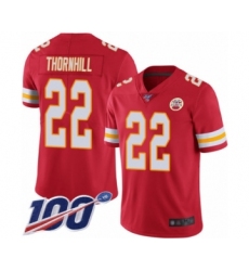 Men's Kansas City Chiefs #22 Juan Thornhill Red Team Color Vapor Untouchable Limited Player 100th Season Football Jersey