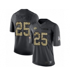 Men's Kansas City Chiefs #25 Darwin Thompson Limited Black 2016 Salute to Service Football Jersey