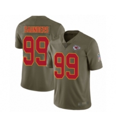 Men's Kansas City Chiefs #99 Khalen Saunders Limited Olive 2017 Salute to Service Football Jersey