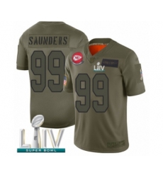 Men's Kansas City Chiefs #99 Khalen Saunders Limited Olive 2019 Salute to Service Super Bowl LIV Bound Football Jersey