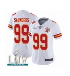 Women's Kansas City Chiefs #99 Khalen Saunders White Vapor Untouchable Limited Player Super Bowl LIV Bound Football Jersey