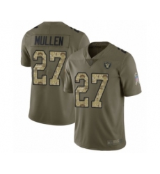 Men's Oakland Raiders #27 Trayvon Mullen Limited Olive Camo 2017 Salute to Service Football Jersey