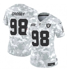 Women's Las Vegas Raiders #98 Maxx Crosby 2024 F.U.S.E Arctic Camo Salute To Service Limited Stitched Jersey(Run Small)