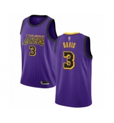 Men's Los Angeles Lakers #3 Anthony Davis Authentic Purple Basketball Jersey - City Edition