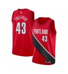 Youth Portland Trail Blazers #43 Anthony Tolliver Swingman Red Finished Basketball Jersey - Statement Edition