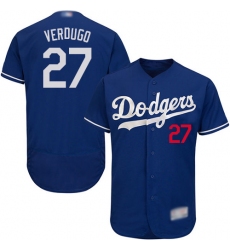 Men's Los Angeles Dodgers #27 Alex Verdugo Blue Flexbase Authentic Collection Stitched Baseball Jersey