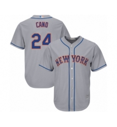 Men's New York Mets #24 Robinson Cano Replica Grey Road Cool Base Baseball Jersey