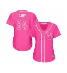 Women's New York Mets #24 Robinson Cano Authentic Pink Fashion Cool Base Baseball Jersey