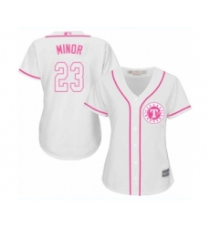 Women's Texas Rangers #23 Mike Minor Authentic White Fashion Cool Base Baseball Jersey